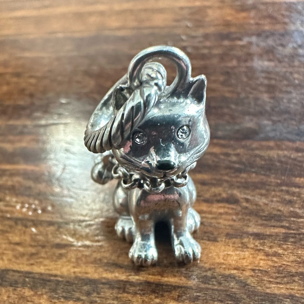 Silver Cat Charm Pendant
